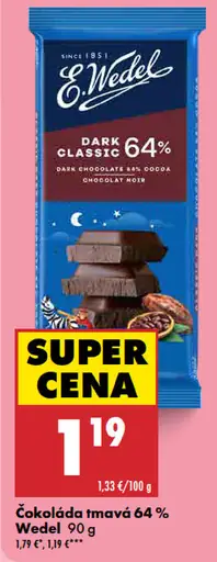 Wedel Čokoláda tmavá 64 %
