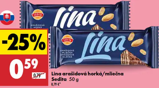 Sedita Lina arašidová horká/mliečna