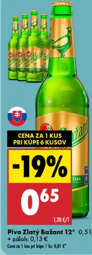 Zlatý Bažant 12° pivo plechovka