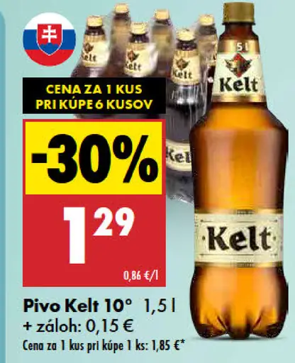 Kelt 10° pivo fľaša