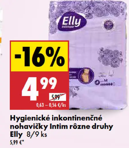 Elly hygienické inkontinenčné nohavičky rôzne druhy