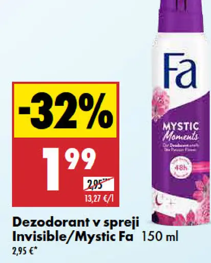 Fa Dezodorant v spreji Invisible/Mystic