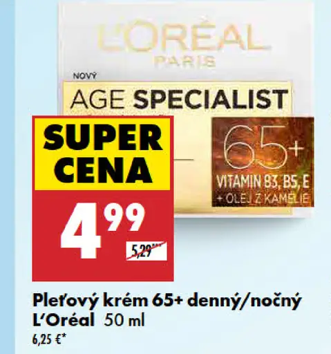 Pleťový krém 65+ denný/nočný L’Oréal