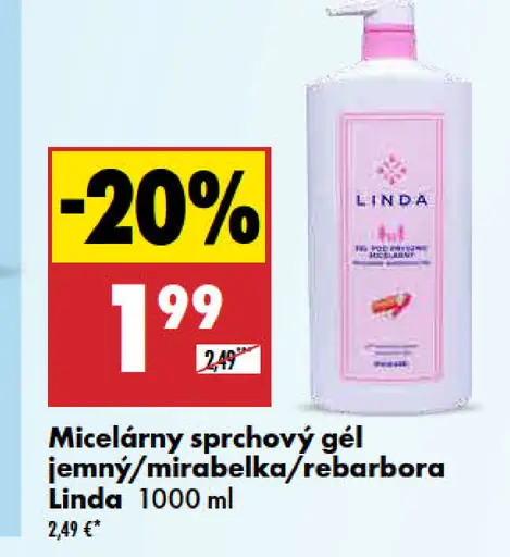 Micelárny sprchový gél jemný/mirabelka/rebarbora