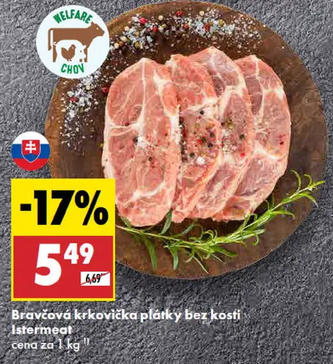 Bravčová krkovička plátky bez kosti Istemeat