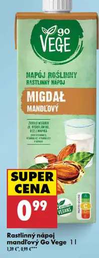 Go Vege Rastlinný nápoj mandľový