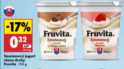 Fruvita Smotanový jogurt rôzne druhy