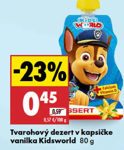 Kidsworld tvarohový dezert vanilka v kapsičke