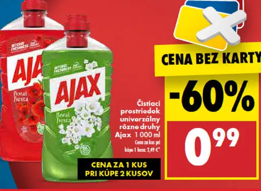 Čistiaci prostriedok univerzálny rôzne druhy