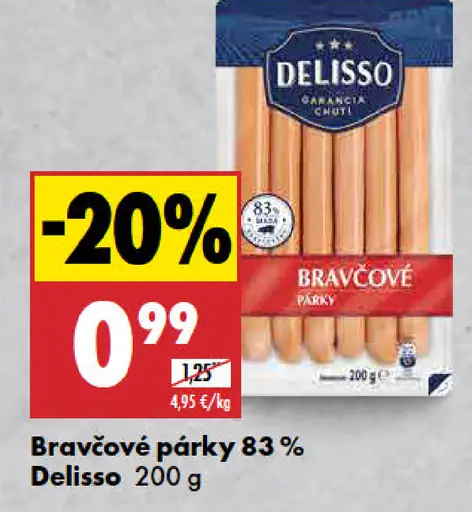 Delisso Bravčové párky 83 %