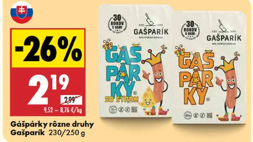 Gašparik Gášpárky rôzne druhy