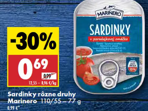 Marinero sardinky v paradajkovej omáčke rôzne druhy