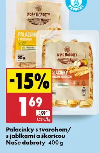 Naše dobroty Palacinky s jablkami/syrom