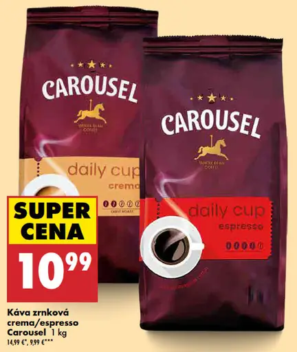 Káva zrnková espresso/crema Carousel