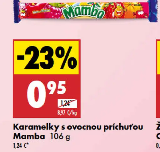 Mamba Karamelky s ovocnou príchuťou