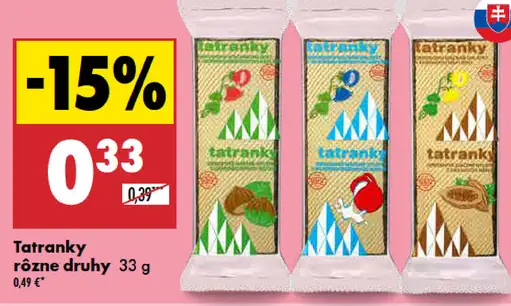 Tatranky tyčinka rôzne druhy