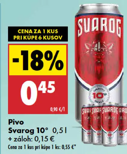 Svarog 10° pivo plechovka