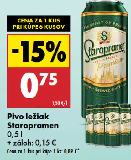 Staropramen pivo plechovka