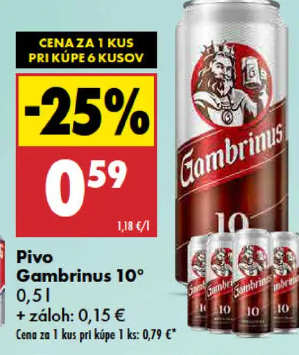 Gambrinus 10° pivo