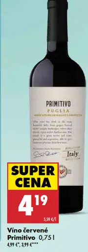Primitivo víno červené