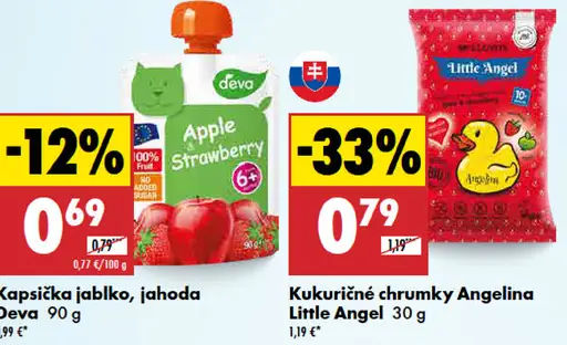 Deva kapsička jablko, jahoda