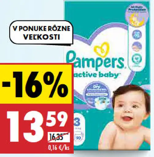 Pampers plienky veľkosť 3 Active Baby