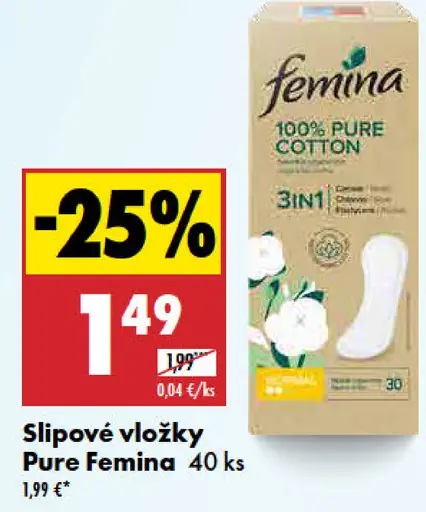 Femina slipové vložky Pure
