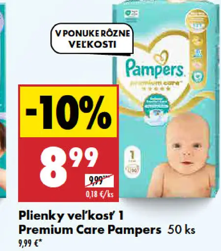 Pampers plienky veľkosť 1 Premium Care