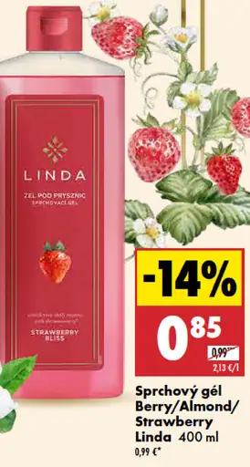 Linda Sprchový gél Berry/Almond/Strawberry