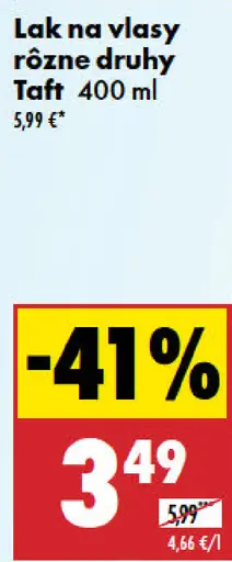 Taft lak na vlasy rôzne druhy