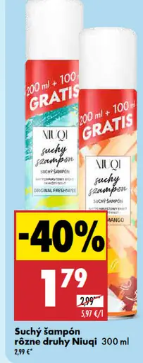 Suchý šampón rôzne druhy Niuqi