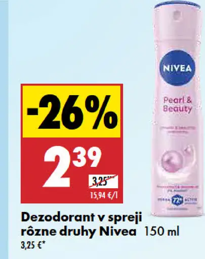 Nivea dezodorant v spreji rôzne druhy