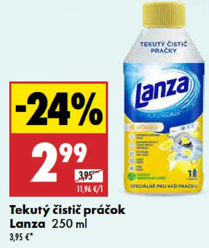 Lanza tekutý čistič práčok