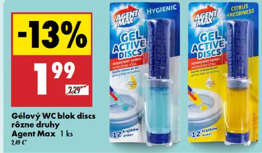 Agent Max Gélový WC blok discs rôzne druhy