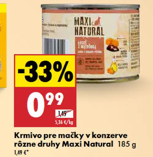 Maxi Natural Krmivo pre mačky v konzerve rôzne druhy