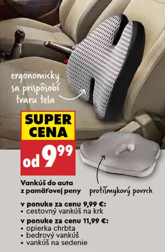 Vankúš do auta z pamäťovej peny