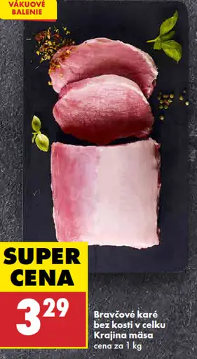 Krajina mäsa bravčové karé bez kosti vcelku