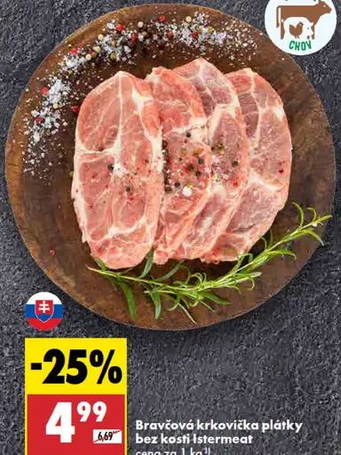 Bravčová krkovička plátky bez kosti Istemeat