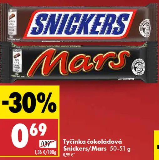 Snickers tyčinka čokoládová