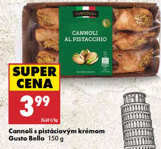 Gusto Bello Cannoli s pistáciovým krémom