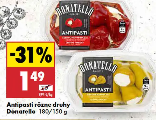 Donatello antipasti rôzne druhy