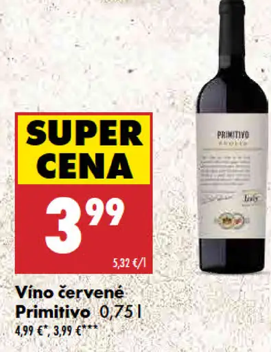 Primitivo víno červené