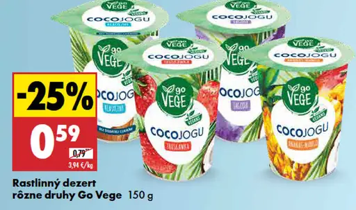 Go Vege rastlinný dezert CocoJogu rôzne druhy