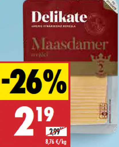 Delikate Maasdam plátky