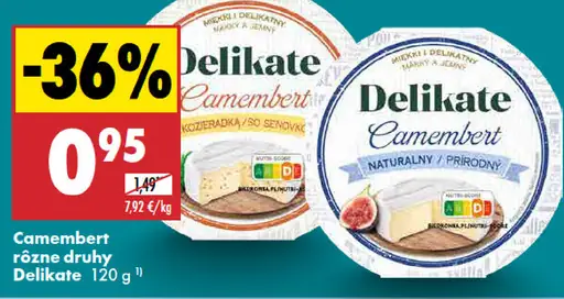 Delikate Camembert rôzne druhy