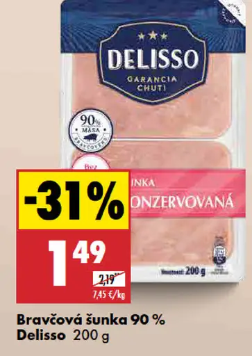 Delisso Bravčová šunka 90 %