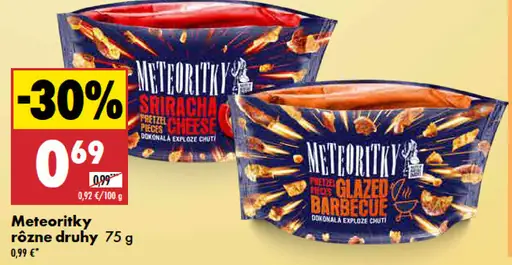 Meteority snack rôzne druhy