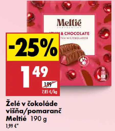 Meltie Želé v čokoláde višňa/pomaranč