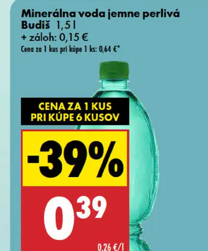 Budiš Minerálna voda jemne perlivá
