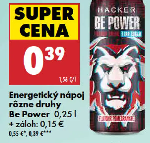 Hacker Be Power energetický nápoj